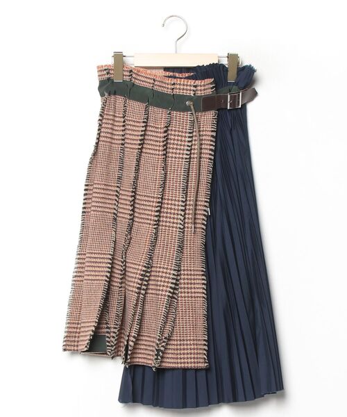 sacai(サカイ) チェック柄プリーツスカート 0 ブラウン sacai(サカイ) チェック柄プリーツスカート 0 ブラウン