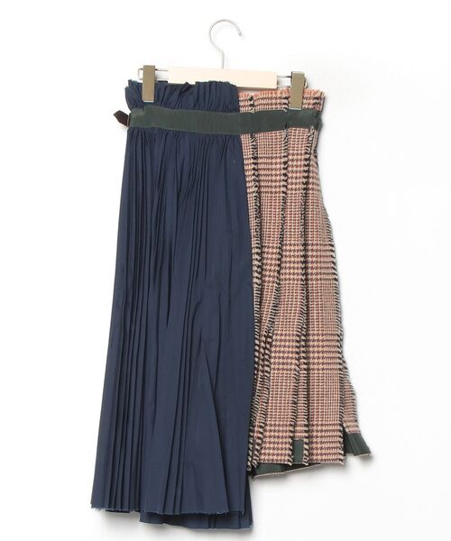 sacai（サカイ） チェック柄プリーツスカート 0 ブラウン レディース