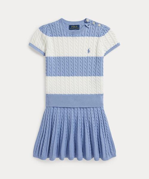 ミニ ケーブル コットン セーター ＆ スカート キッズ 子供服 女の子