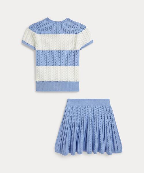 ミニ ケーブル コットン セーター ＆ スカート キッズ 子供服 女の子_2