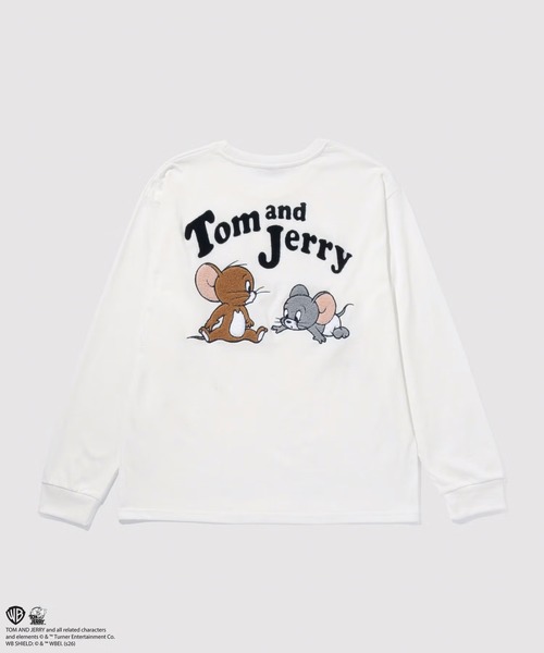 tシャツ 「TOM＆JERRY 」 キャラクター 刺繍 バックプリント オーバー