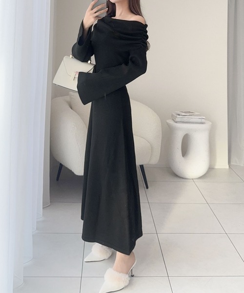 「mily bilet」 ニットワンピース MEDIUM グレー レディース_画像2
