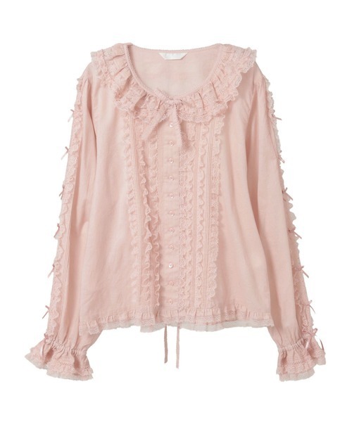 PINK HOUSE（ピンクハウス） ブラウス シャツ レース＆リボン使い