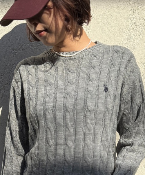 U.S. POLO ASSN.（ユーエスポロアッスン） 長袖ニット S グレー 