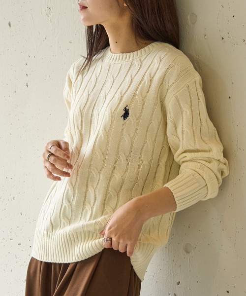 U.S. POLO ASSN.（ユーエスポロアッスン） 長袖ニット S グレー 