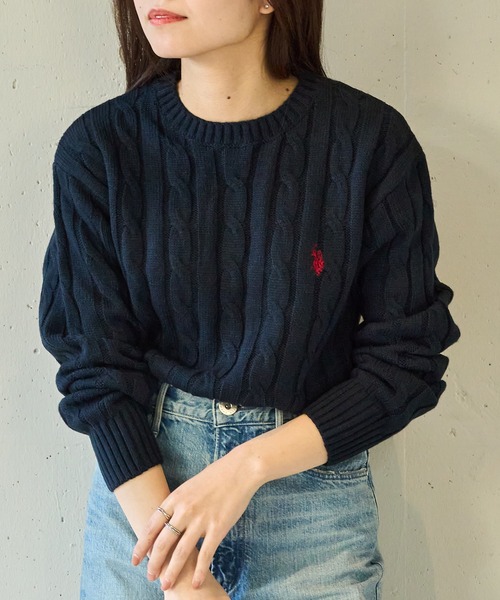 U.S. POLO ASSN.（ユーエスポロアッスン） 長袖ニット S グレー 