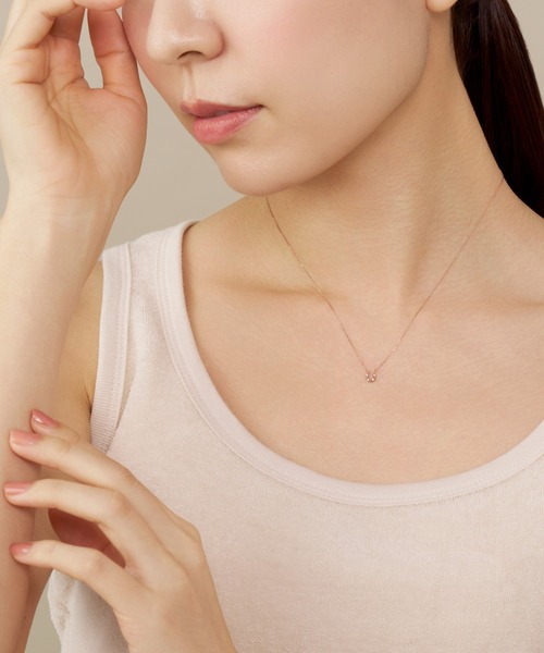 va vendome aoyama ネックレス K10PG 馬蹄ダイヤモンド ネックレス