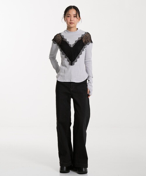 UNITED TOKYO（ユナイテッドトウキョウ） tシャツ Vネックレースプル
