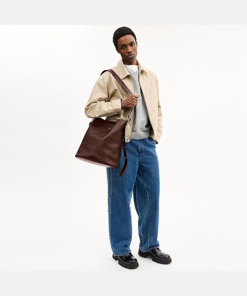 良品✨ コーチ ボディバッグ ブリーカー レザー ネイビー ブラウン COACH 70796 BLEECKER LEATHER COLORBLOCK CONVERTIBLE SLING