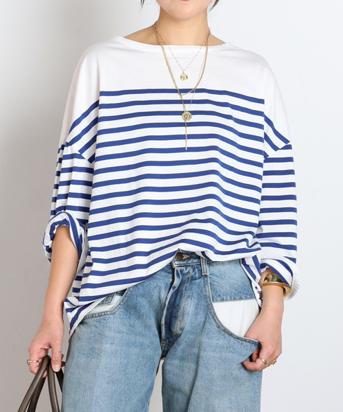 タグ付新品⭐️ AP STUDIO Oversized Striped Tシャツ AP STUDIO tシャツ ストライプTシャツ レディース : ZOZOTOWN Yahoo!店