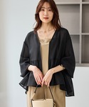 ブルゾン アウター メッシュペプラムブルゾン ...の詳細画像3