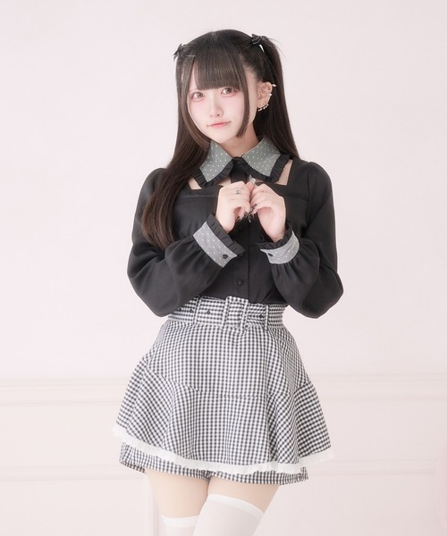 Pal elfy 半袖ブラウス➕ワンピース　セット売り Pal elfy ブラウス シャツ 胸開きコルセットブラウス レディース