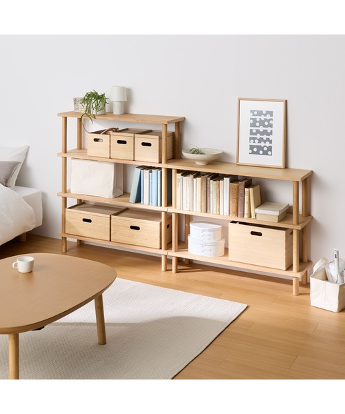 無印良品　木製 3段オープンシェルフ 無印良品（MUJI） 家具 手軽に組み立てられる木製シェルフ 棚3段
