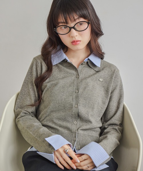 Heather（ヘザー） ニット セーター Wカラードッキングニット 665273