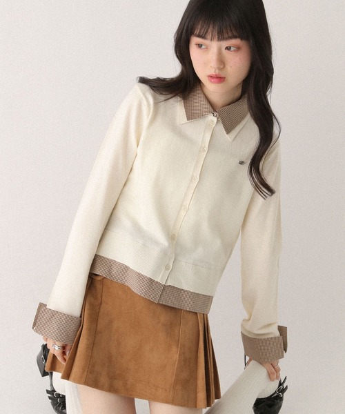 Heather（ヘザー） ニット セーター Wカラードッキングニット 665273