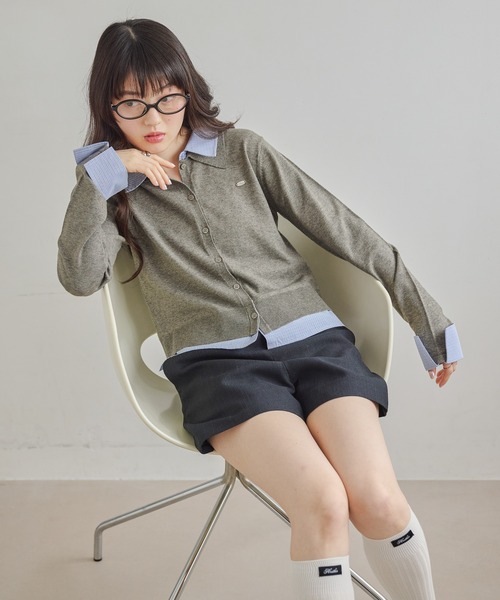 Heather（ヘザー） ニット セーター Wカラードッキングニット 665273