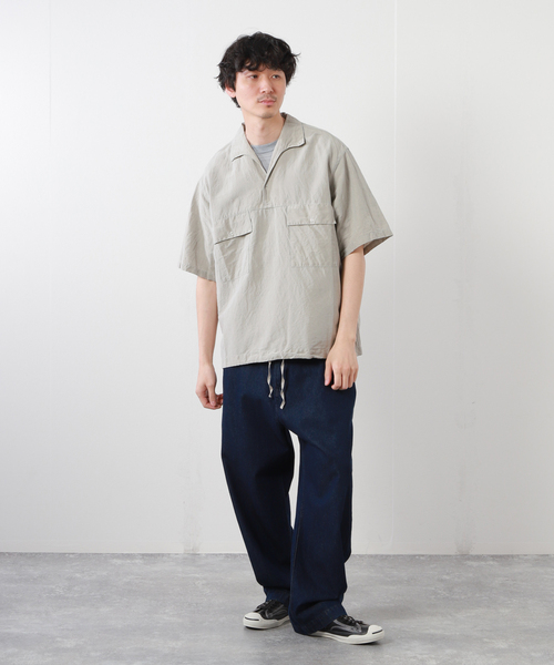 「JOURNAL STANDARD J.S HOMESTEAD」 半袖シャツ MEDIUM ベージュ メンズ_画像4