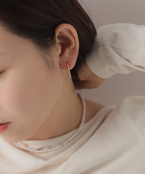ピアス パイプバーピアス K18（両耳） レディースの画像