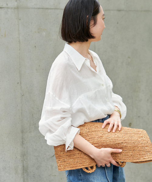 ブラウス シャツ 「追加」RAMIE LYOCELL CROPPED シャツ 3 レディースの画像