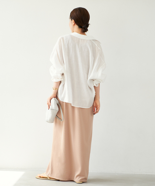 ブラウス シャツ 「追加」RAMIE LYOCELL CROPPED シャツ 3 レディースの画像