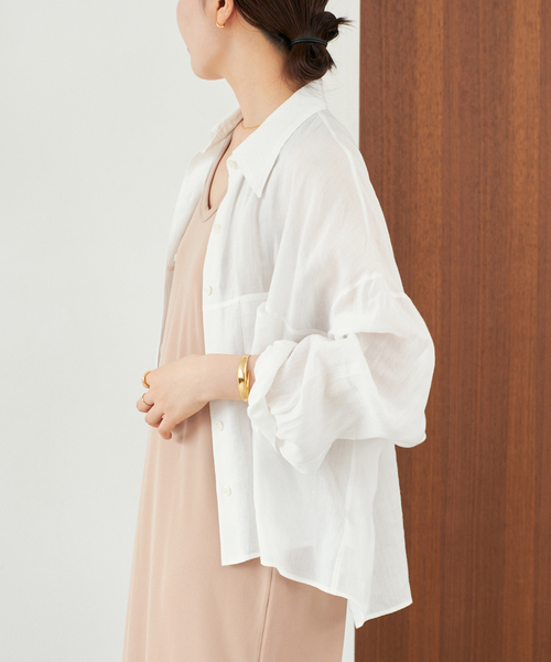 ブラウス シャツ 「追加」RAMIE LYOCELL CROPPED シャツ 3 レディースの画像