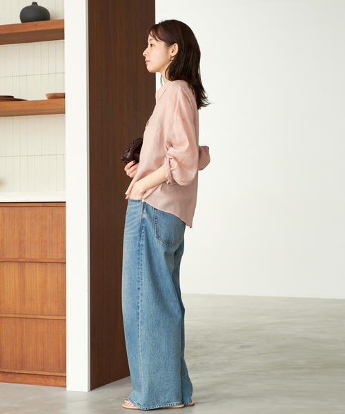 ブラウス シャツ 「追加」RAMIE LYOCELL CROPPED シャツ 3 レディースの画像