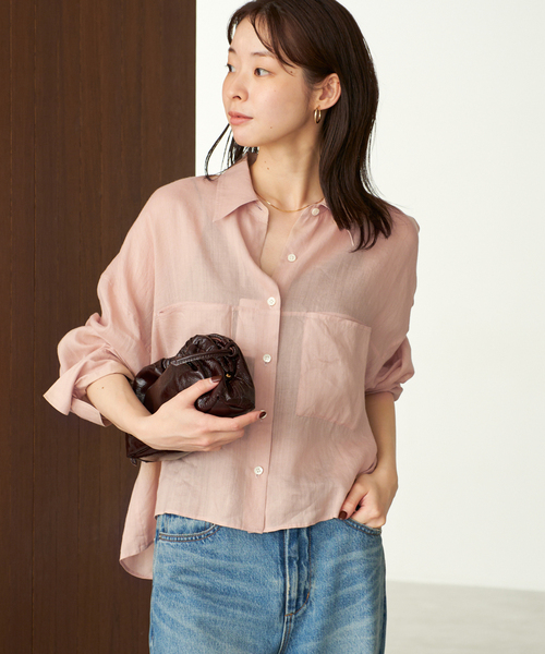 ブラウス シャツ 「追加」RAMIE LYOCELL CROPPED シャツ 3 レディースの画像