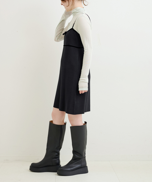 「U by SPICK&SPAN」 キャミソールワンピース FREE ブラック レディース_画像3
