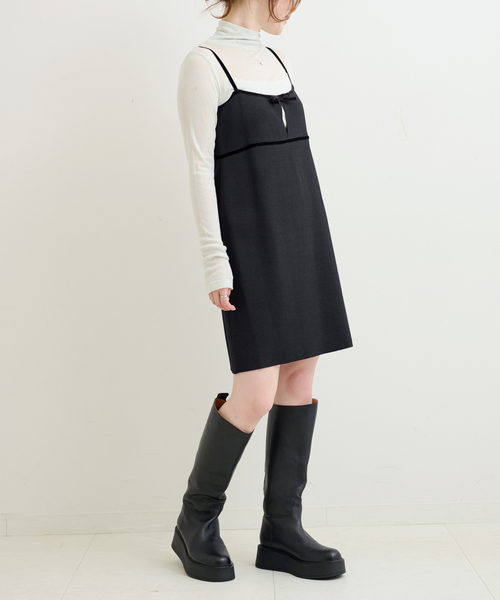 「U by SPICK&SPAN」 キャミソールワンピース FREE ブラック レディース_画像6