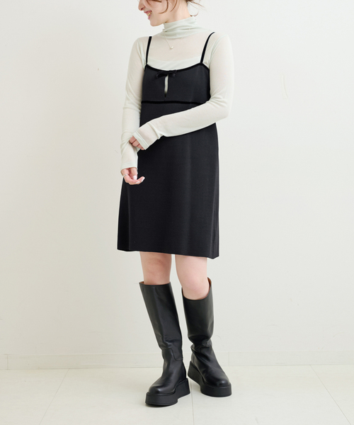 「U by SPICK&SPAN」 キャミソールワンピース FREE ブラック レディース_画像7