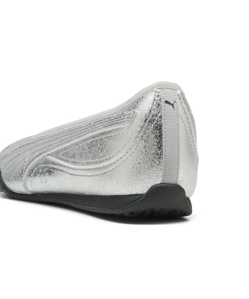 「PUMA」 バレエシューズ 25.0cm ブラック×シルバー レディース_画像3
