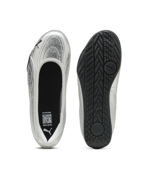 「PUMA」 バレエシューズ 25.0cm ブラック×シルバー レディース_画像4