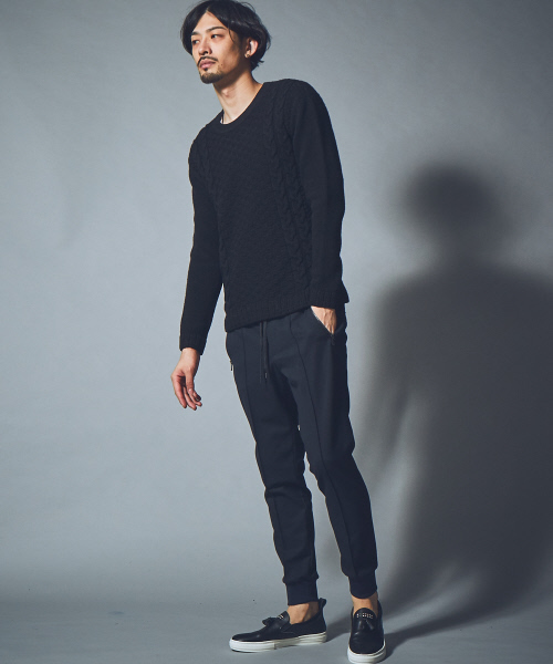 5351 POUR LES HOMMES セーター ニット リンクスジャガードクルー 