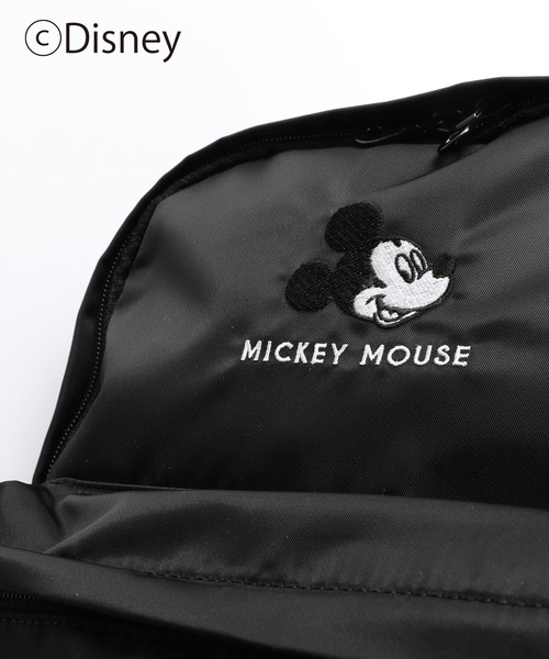 未使用級　OUTDOOR × Disney リュック　ミッキー　刺繍　ブラック branshes（ブランシェス） リュック 「ミッキー＆ミニーマウス」刺繍