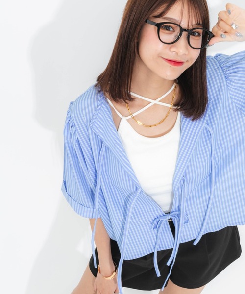 ブラウス シャツ 2wayリボンブラウス レディース nemne ブラウス シャツ 2wayリボンシャツ レディース : ZOZOTOWN