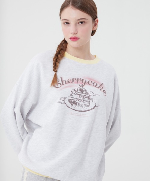 トレーナー スウェット KIRSH CHERRY CAKE GRAPHIC  RIB POINT SWEATSHIRT チェリーケーキ スウェット レ