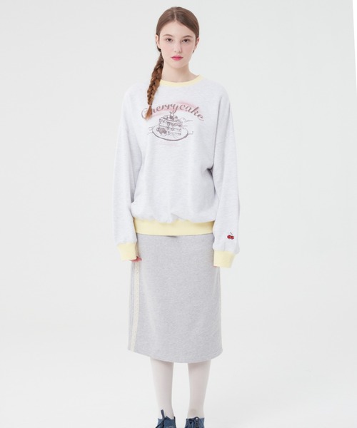 トレーナー スウェット KIRSH CHERRY CAKE GRAPHIC  RIB POINT SWEATSHIRT チェリーケーキ スウェット レ トレーナー スウェット KIRSH CHERRY CAKE GRAPHIC RIB POINT