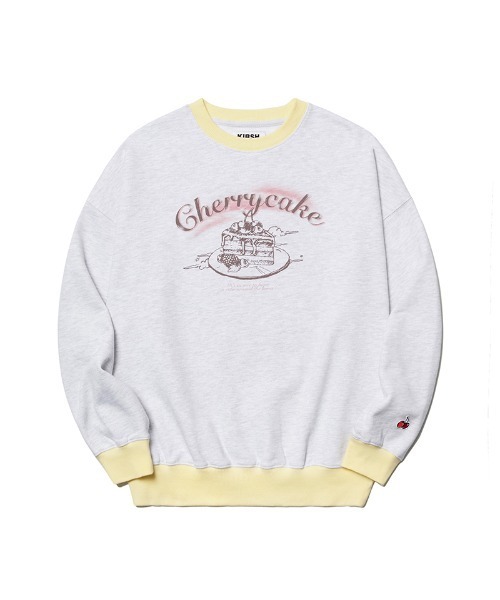 トレーナー スウェット KIRSH CHERRY CAKE GRAPHIC  RIB POINT SWEATSHIRT チェリーケーキ スウェット レ トレーナー スウェット KIRSH CHERRY CAKE GRAPHIC RIB POINT