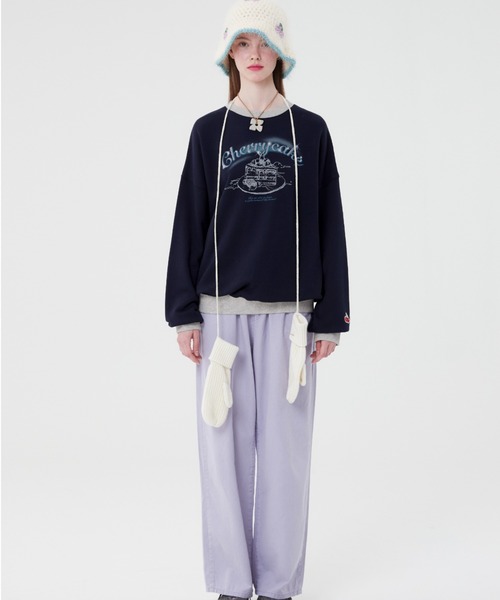 トレーナー スウェット KIRSH CHERRY CAKE GRAPHIC  RIB POINT SWEATSHIRT チェリーケーキ スウェット レ トレーナー スウェット KIRSH CHERRY CAKE GRAPHIC RIB POINT