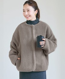 coca（コカ） ブルゾン アウター ＼新色登場／ノーカラーボアブルゾン