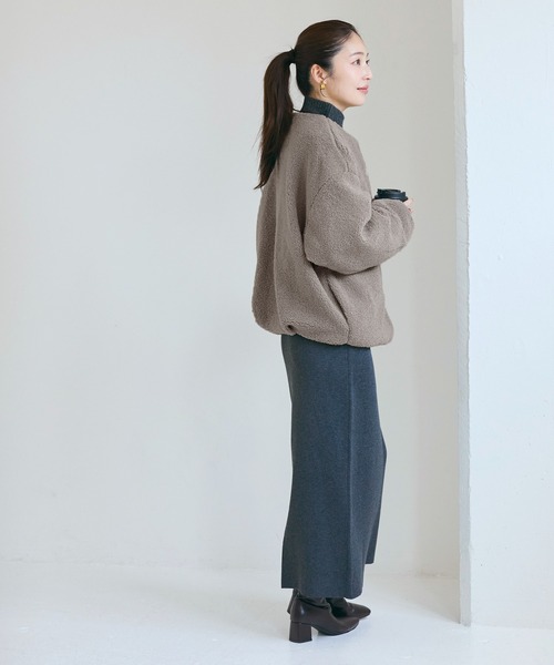coca（コカ） ブルゾン アウター ＼新色登場／ノーカラーボアブルゾン