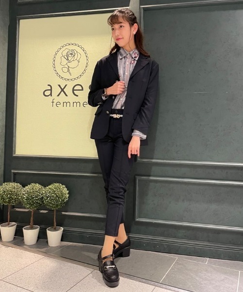 AXESーX パンツ センターピンタックパンツ メンズ レディース