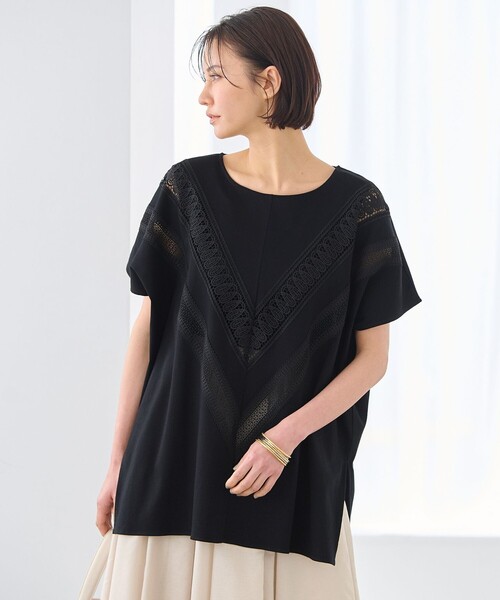 自由区 tシャツ 「洗える・XSサイズあり」レースEDGEフロント