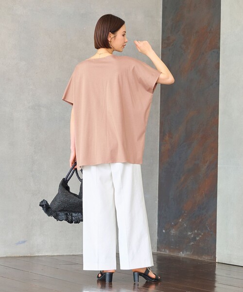 自由区　46 ホワイト　カットソー 自由区 tシャツ 「洗える・XSサイズあり」レースEDGEフロント