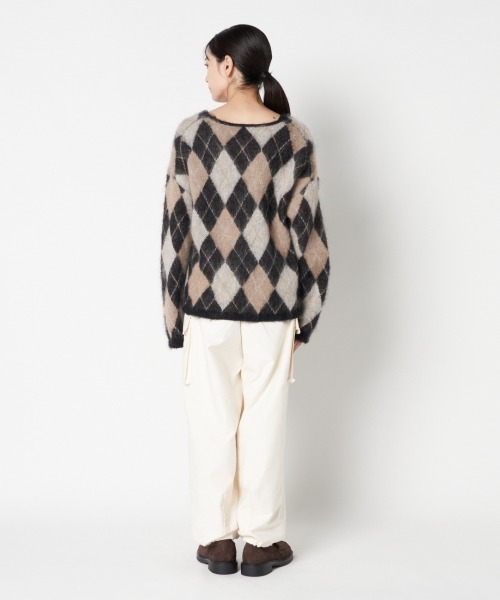 HELIOPOLE ニット セーター ARGYLE V NECK CD レディース