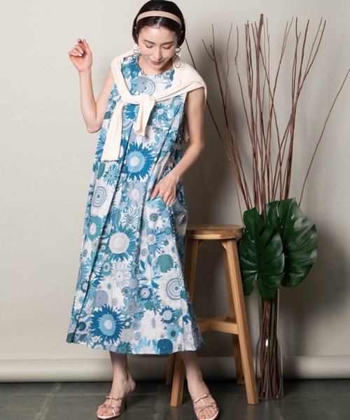 pom ponette ノースリーブワンピース　リバティ花柄 150センチ 小花柄ノースリーブワンピース[DRA5-26A111]｜URBAN RESEARCH