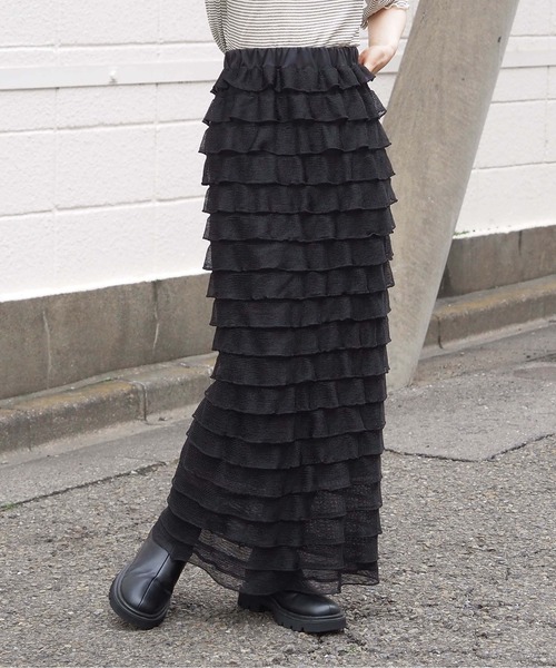 tiptop（ティップトップ） スカート 段々フリルナロースカート