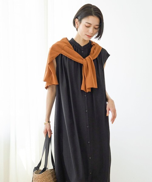 最終お値下げ❣️UNFILO【極美品】ヴィンテージシアギャザーワンピース 今季M cf020-47885-02b.jpg