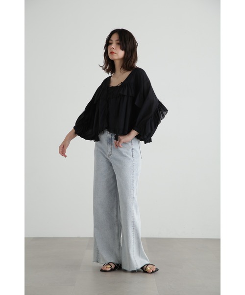 JILL STUART ブラウス シャツ インド強撚コットンボイルブラウス