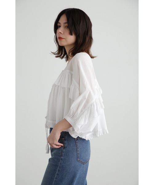 JILL STUART ブラウス シャツ インド強撚コットンボイルブラウス